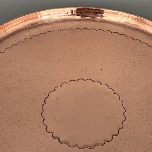 NEWLYN ARTS CRAFTS ROUND SOLID COPPER TRAY - ADDITIONAL PHOTO 12