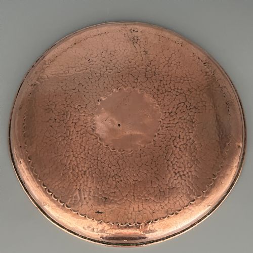 NEWLYN ARTS CRAFTS ROUND SOLID COPPER TRAY - ADDITIONAL PHOTO 16