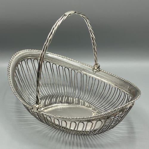 georgian old sheffield plate wirework bread basket - CATEGORY: ANTIQUE SILVER - DATED GEORGIAN