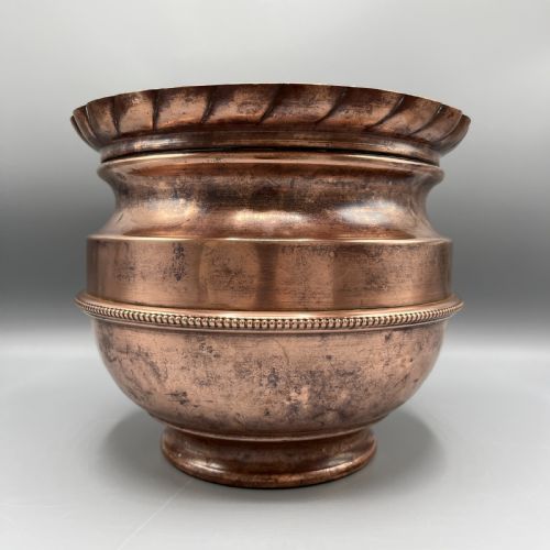 edwardian solid copper jardiniere planter - CATEGORY: ANTIQUE METAL - DATED EDWARDIAN