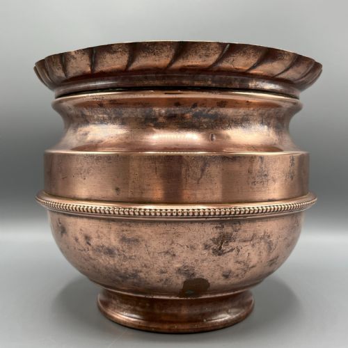EDWARDIAN SOLID COPPER JARDINIERE PLANTER - ADDITIONAL PHOTO 2