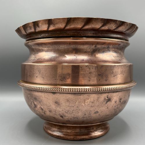 EDWARDIAN SOLID COPPER JARDINIERE PLANTER - ADDITIONAL PHOTO 3