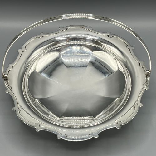 SILVER PLATED CAKE FRUIT BASKET BY MAPPIN WEBB C1920 - ADDITIONAL PHOTO 6