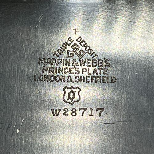 PAIR ART DECO SILVER PLATED ENGINE TURNED BOWLS DISHES TAZZAS BY MAPPIN WEBB - ADDITIONAL PHOTO 14