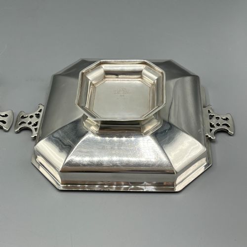 PAIR ART DECO SILVER PLATED ENGINE TURNED BOWLS DISHES TAZZAS BY MAPPIN WEBB - ADDITIONAL PHOTO 17