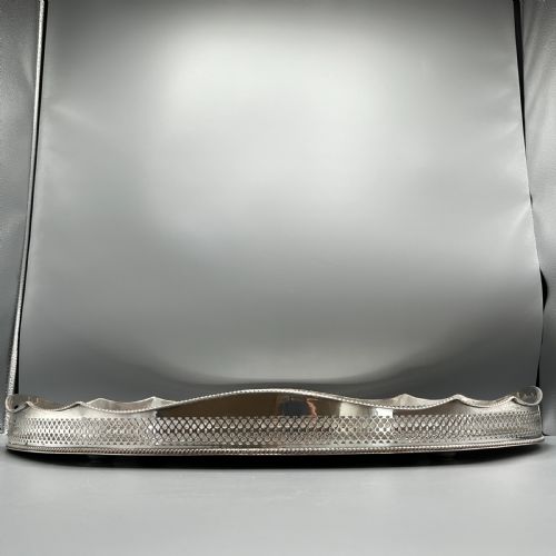 EXTRA LARGE SILVER PLATED GALLERY BUTLER SERVING TRAY - ADDITIONAL PHOTO 7