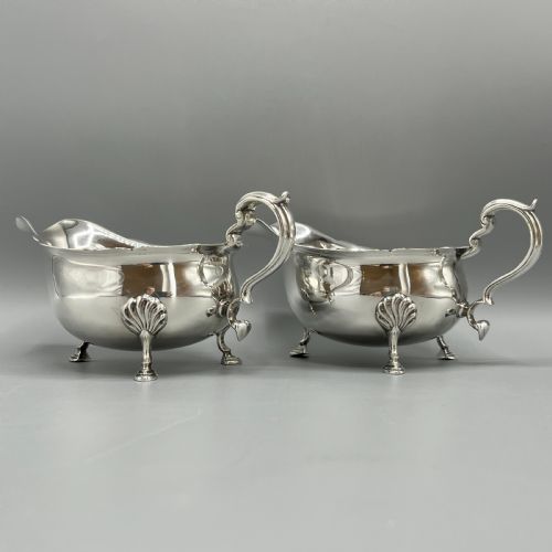 PAIR SILVER PLATED SAUCE BOATS MAPPIN WEBB C1930 - ADDITIONAL PHOTO 1