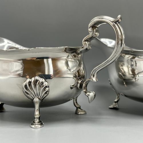 PAIR SILVER PLATED SAUCE BOATS MAPPIN WEBB C1930 - ADDITIONAL PHOTO 2