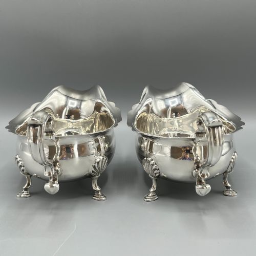 PAIR SILVER PLATED SAUCE BOATS MAPPIN WEBB C1930 - ADDITIONAL PHOTO 4