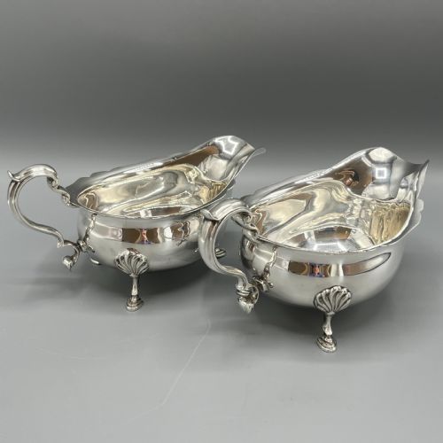 PAIR SILVER PLATED SAUCE BOATS MAPPIN WEBB C1930 - ADDITIONAL PHOTO 9