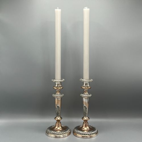 PAIR VICTORIAN SILVER PLATED CANDLESTICKS - ADDITIONAL PHOTO 1