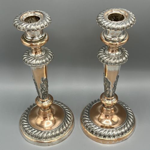 PAIR VICTORIAN SILVER PLATED CANDLESTICKS - ADDITIONAL PHOTO 6