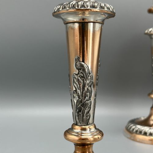PAIR VICTORIAN SILVER PLATED CANDLESTICKS - ADDITIONAL PHOTO 7
