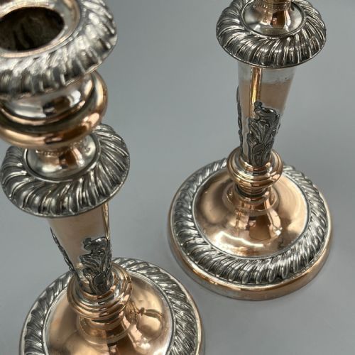 PAIR VICTORIAN SILVER PLATED CANDLESTICKS - ADDITIONAL PHOTO 11