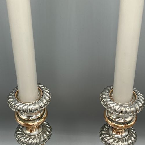 PAIR VICTORIAN SILVER PLATED CANDLESTICKS - ADDITIONAL PHOTO 13