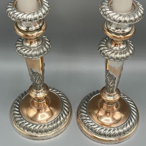PAIR VICTORIAN SILVER PLATED CANDLESTICKS - ADDITIONAL PHOTO 14