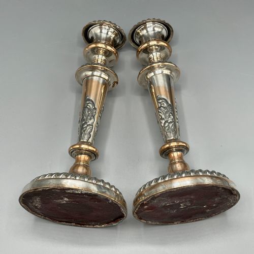 PAIR VICTORIAN SILVER PLATED CANDLESTICKS - ADDITIONAL PHOTO 16