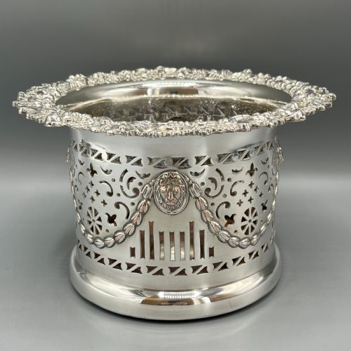 victorian silver plated bottle holder wine coaster syphon stand - CATEGORY: ANTIQUE SILVER - DATED VICTORIAN