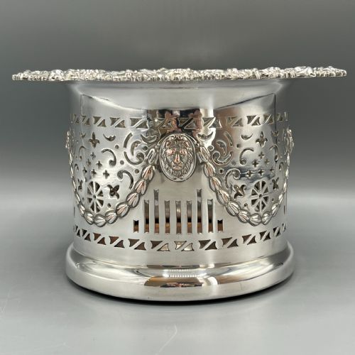 VICTORIAN SILVER PLATED BOTTLE HOLDER WINE COASTER SYPHON STAND - ADDITIONAL PHOTO 1