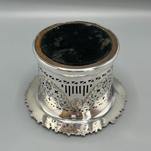 VICTORIAN SILVER PLATED BOTTLE HOLDER WINE COASTER SYPHON STAND - ADDITIONAL PHOTO 8