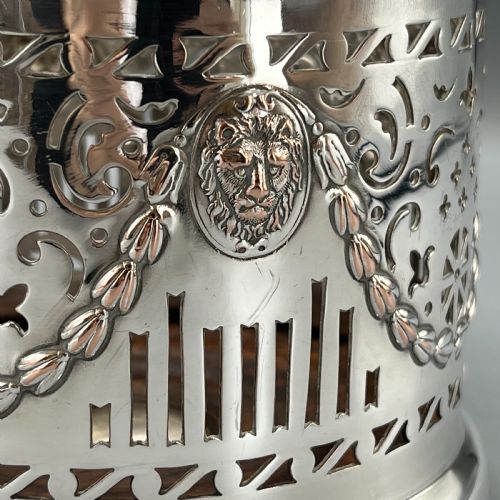 VICTORIAN SILVER PLATED BOTTLE HOLDER WINE COASTER SYPHON STAND - ADDITIONAL PHOTO 11
