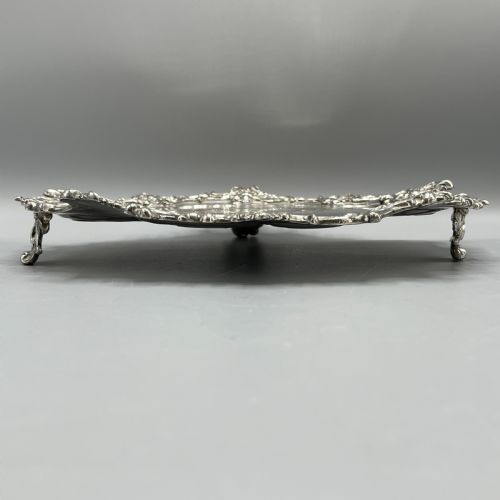 SHEFFIELD PLATED FOOTED SALVER TRAY WITH BYERS FAMILY CREST C1830 - ADDITIONAL PHOTO 5