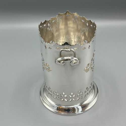 SILVER PLATED PIERCED WINE BOTTLE HOLDER SYPHON STAND - ADDITIONAL PHOTO 4