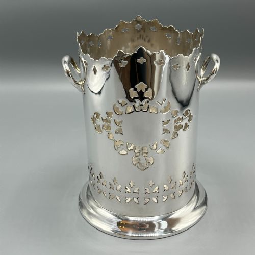 SILVER PLATED PIERCED WINE BOTTLE HOLDER SYPHON STAND - ADDITIONAL PHOTO 6