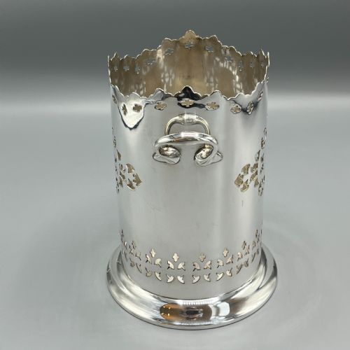 SILVER PLATED PIERCED WINE BOTTLE HOLDER SYPHON STAND - ADDITIONAL PHOTO 7