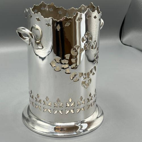 SILVER PLATED PIERCED WINE BOTTLE HOLDER SYPHON STAND - ADDITIONAL PHOTO 8