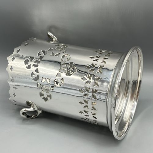 SILVER PLATED PIERCED WINE BOTTLE HOLDER SYPHON STAND - ADDITIONAL PHOTO 11