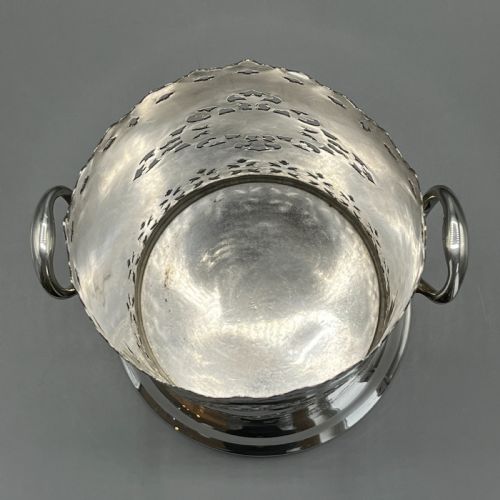 SILVER PLATED PIERCED WINE BOTTLE HOLDER SYPHON STAND - ADDITIONAL PHOTO 14