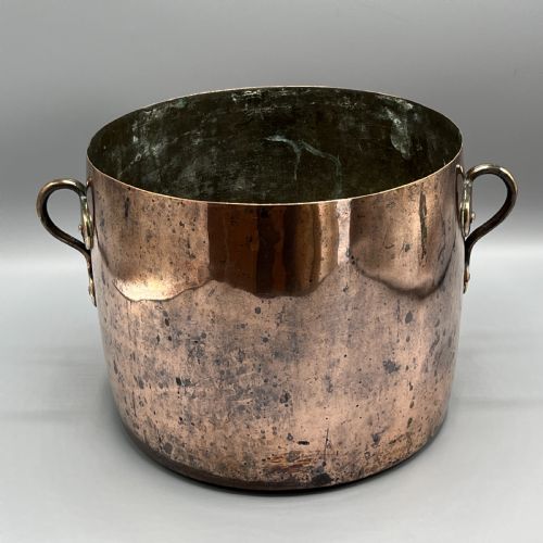 VICTORIAN COPPER POT LARGE PLANTER OR CHAMPAGNE BUCKET BATH - ADDITIONAL PHOTO 7