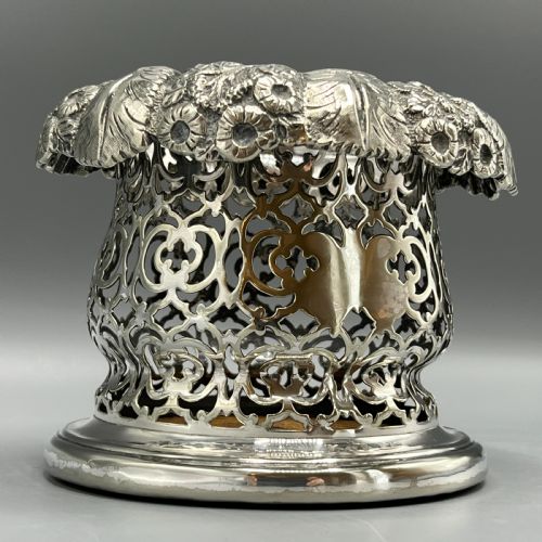 VICTORIAN SILVER PLATED WINE COASTER BOTTLE HOLDER ENGLISH C1850 - ADDITIONAL PHOTO 3