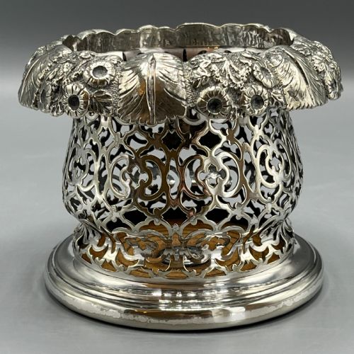 VICTORIAN SILVER PLATED WINE COASTER BOTTLE HOLDER ENGLISH C1850 - ADDITIONAL PHOTO 12