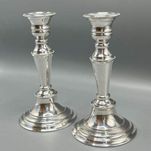 PAIR SILVER PLATED CANDLESTICKS - ADDITIONAL PHOTO 5