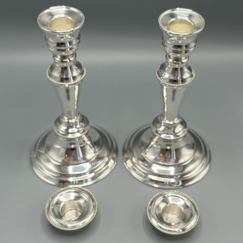 PAIR SILVER PLATED CANDLESTICKS - ADDITIONAL PHOTO 13