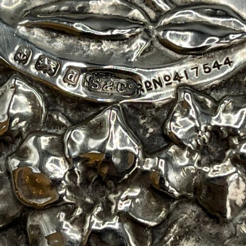 ART NOUVEAU STERLING SILVER HAND MIRROR REPOUSSE BIRDS 1903 - ADDITIONAL PHOTO 10