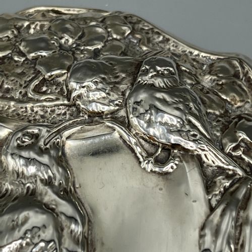 ART NOUVEAU STERLING SILVER HAND MIRROR REPOUSSE BIRDS 1903 - ADDITIONAL PHOTO 13
