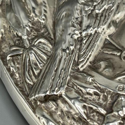 ART NOUVEAU STERLING SILVER HAND MIRROR REPOUSSE BIRDS 1903 - ADDITIONAL PHOTO 15