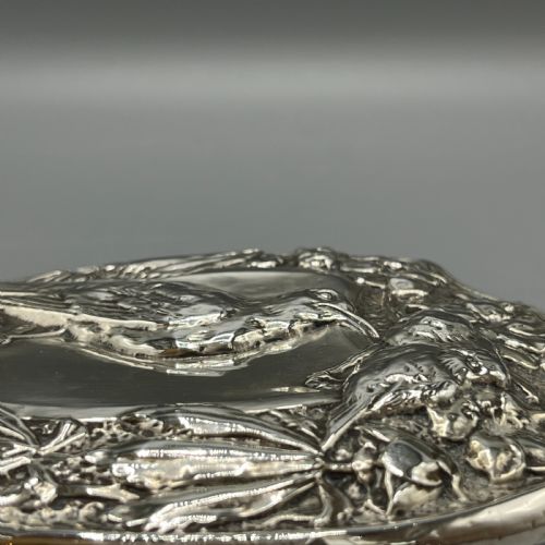 ART NOUVEAU STERLING SILVER HAND MIRROR REPOUSSE BIRDS 1903 - ADDITIONAL PHOTO 16