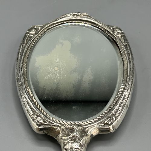 ART NOUVEAU STERLING SILVER HAND MIRROR REPOUSSE BIRDS 1903 - ADDITIONAL PHOTO 17