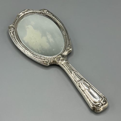 ART NOUVEAU STERLING SILVER HAND MIRROR REPOUSSE BIRDS 1903 - ADDITIONAL PHOTO 21