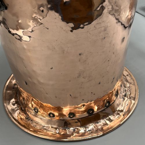 ARTS CRAFTS COPPER COAL BIN LOG BIN WITH LID - ADDITIONAL PHOTO 10