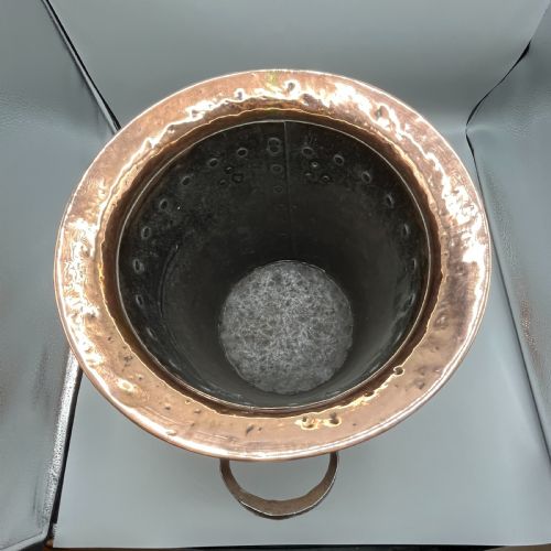 ARTS CRAFTS COPPER COAL BIN LOG BIN WITH LID - ADDITIONAL PHOTO 16