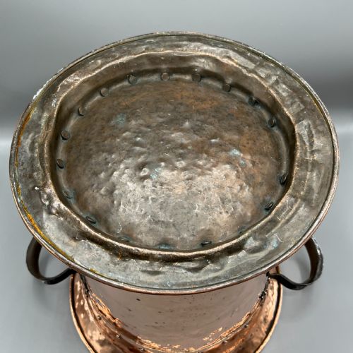 ARTS CRAFTS COPPER COAL BIN LOG BIN WITH LID - ADDITIONAL PHOTO 19
