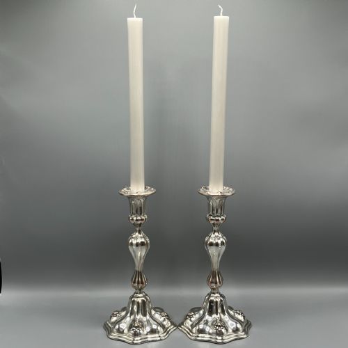 PAIR ART NOUVEAU SILVER PLATED CANDLESTICKS - ADDITIONAL PHOTO 1