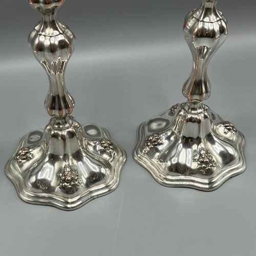 PAIR ART NOUVEAU SILVER PLATED CANDLESTICKS - ADDITIONAL PHOTO 7