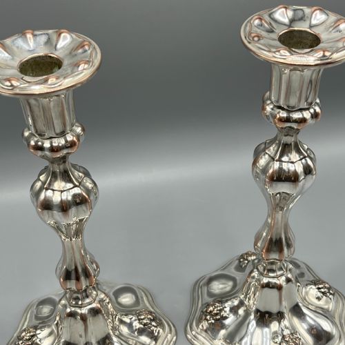 PAIR ART NOUVEAU SILVER PLATED CANDLESTICKS - ADDITIONAL PHOTO 8