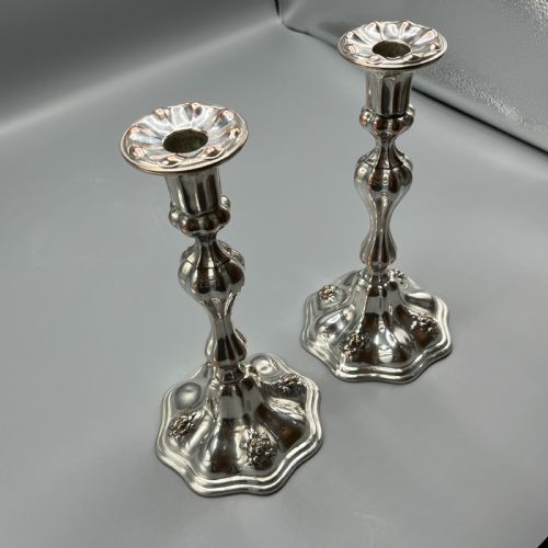 PAIR ART NOUVEAU SILVER PLATED CANDLESTICKS - ADDITIONAL PHOTO 11